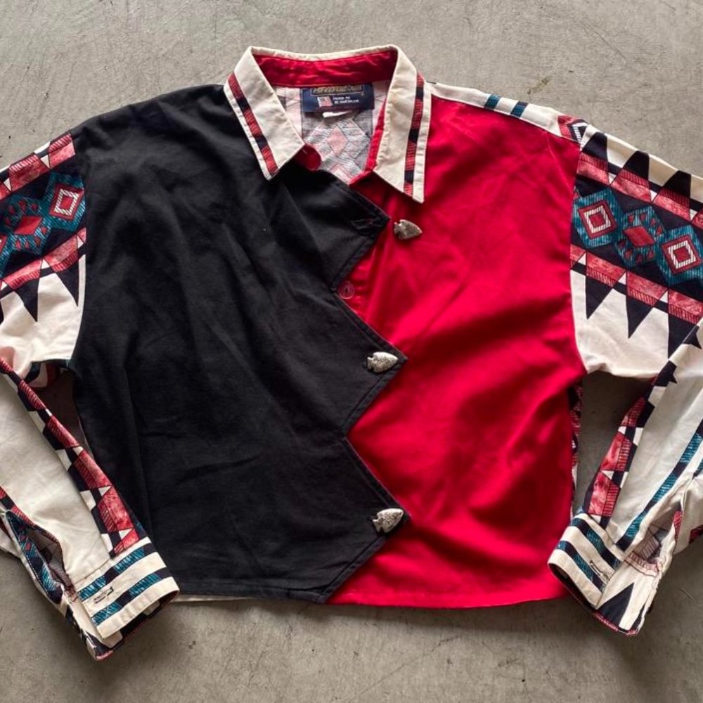 Vintage Panhandle Slim Women Shirt S Native Button Up USA